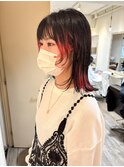 【春スタイル★Check★】個性派レイヤー×レッド裾ブラック