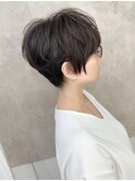 クセ風ワンカールパーマショート×イルミナヌードブラウン