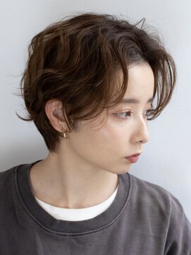 シエル 豊中岡町店(CIEL) 《豊中岡町》ショートパーマ／透け感ベージュカラー