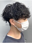 波巻きスパイラルパーマメンズマッシュツイストスパイラルパーマ