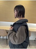 #切りっぱなしボブ#カジュアル#ミニボブ#ウェットヘア
