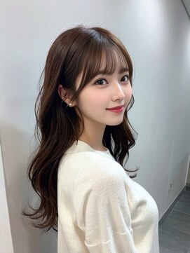 キートス(kiitos) レイヤーロンググレージュ大人可愛い韓国ヘア前髪くびれヘア