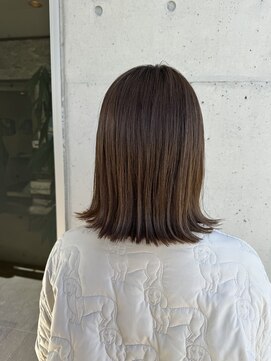 アチーブ ヘア デザイン(achieve hair design) 大人可愛い外ハネボブアッシュブラウン20代30代暖色系カラー