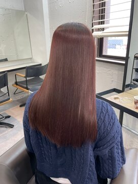 ベレーザ 渋谷(BELEZA) 6457髪質改善アッシュブラックカシスレッド艶髪レイヤーロング