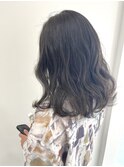 くすみベージュ_ウェーブ巻き