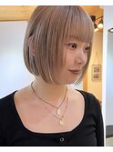 前髪イメチェンこなれミディウェーブパーマアンブレラカラー