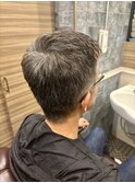 メンズショート40、50代人気ビジネスパーマ刈り上げさっぱり