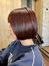 アンドブルー(and BLUE) お客様ヘアスタイル☆レッドボブ