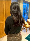 暗髪ベースのロングヘア