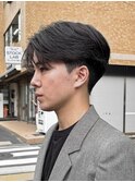 毛流れセンターパートニュアンスパーマカルマヘアメンズパーマ