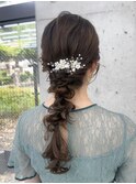 小顔に見せるヘアセット/タイトで大人可愛い/結婚式/髪質改善