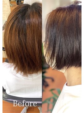 アークスヘアー 暗髪グレージュ小顔ナチュラルショート☆丸みブラウンショート