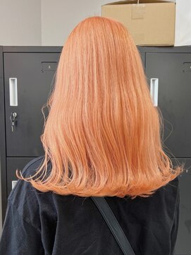 ベレーザシェルト(Beleza scelto) ba1583オレンジピンクブリーチオンカラーコリアンスタイルロング