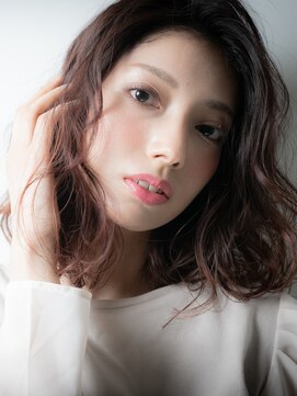 カバーヘア ブリス 志木南口駅前店(COVER HAIR bliss) ピンクベージュハイライトかきあげボブパーマ203t志木20代30代