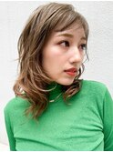 レイヤーロングワンカール姫カットシアーカラーセミディ