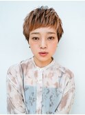ショート/小顔/ニュアンスパーマ/黒髪/ネビージュ[原宿]