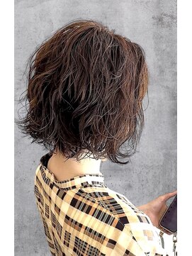 ウィールール 栄町店(WE RULE) ダメージレスパーマ　×  ミディアムボブ