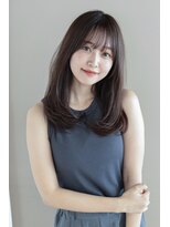 小顔顔周りワンカールレイヤーカットナチュラルブラウン