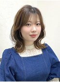 ミディアムくびれ巻き　艶髪　博多美容室