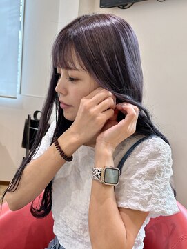 レクタ(recta) 大人30代40代前髪ありロングスタイルダークパープルカラー