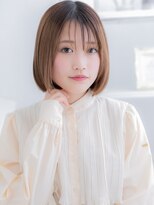 モッズヘア 上尾西口店(mod's hair) ★ペールオレンジシースルーバング艶感ぱっつんボブ20代30代★1