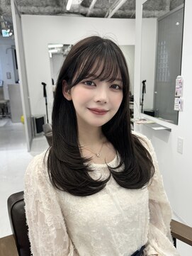 ハピネス 梅田茶屋町店(HAPPINESS) 韓国ヘア/レイヤーカット/顔周り/ブリーチなし/グレージュ