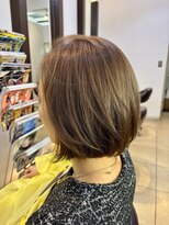ヘアアーク(HAIR arc)&nbsp;ボブ#ミルクティーベージュ#前下がり#くすみベージュ#くびれ