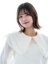 ヘアーサロン ラフリジー(Loufreasy)&nbsp;【ノンジアミンカラーヘルバ】カーキベージュ×外はねボブ