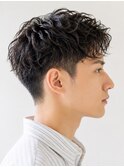 メンズショートパーマアップバングニュアンスパーマ