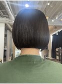 髪質改善黒髪パッツンボブ