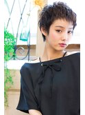 ショート＃ホワイトグレージュミニウルフチェリーブラウン