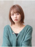 大人かわいい前髪セシルカットココアブラウンフリンジウェーブ