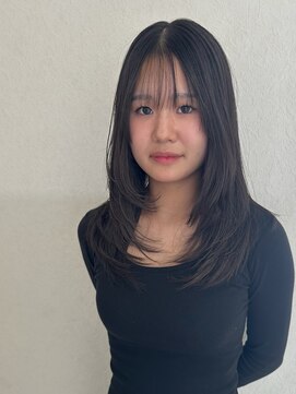 デビュー ヘアーメイク デザインカラー/レイヤーカット/ウェットヘア/オリーブベージュ