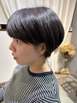 ワ ヘアー(wa-hair) マッシュショート ショートボブ ブルーカラー髪質改善 秋冬