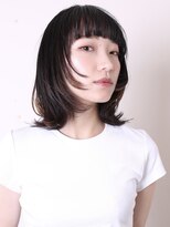 トライポッド(TRIPOD)&nbsp;似合わせカット小顔前髪ボブルフ黒髪ミディアムレイヤー1201