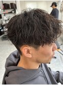栃木宇都宮波巻きパーマシャドウパーマメンズマッシュウルフ緩め