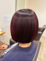 ヘアショップ エヌアンドエー 久喜菖蒲店(hair shop N&A) 大人のショートボブスタイル×レッド/ピンク系/透明感ヘアカラー