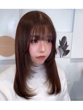 ミルクティー(Milk TEA) レイヤーカットとブリーチ無しの明るめカラー