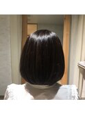ボブスタイル　　グレーカラー　ハイライト　30代、40代、50代