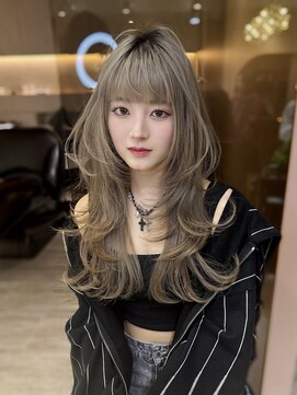 ロンドガーネット 池袋(Lond garnet) ミニウルフレイヤーカット顔周り前髪韓国ミディアムロング/池袋