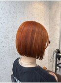 アプリコットオレンジ×大人ボブ