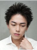 渋谷メンズスパイキーショートフェザーパーマ刈り上げショート