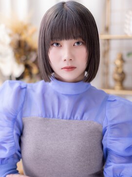 黒髪姫カット切りっぱなしミニボブレイヤーa大宮20代30代40代