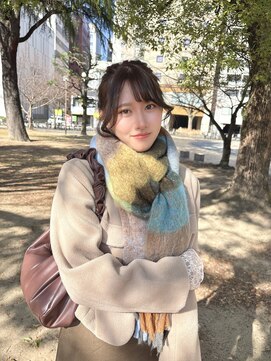 ノエ(Noe) マフラー団子アレンジ×オレンジメイク