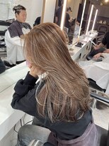 ブレンド 渋谷(BLend) ハイライトカラーくびれヘアアプリコットオレンジ