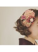 ボブスタイルもふんわりアレンジで華やかに♪