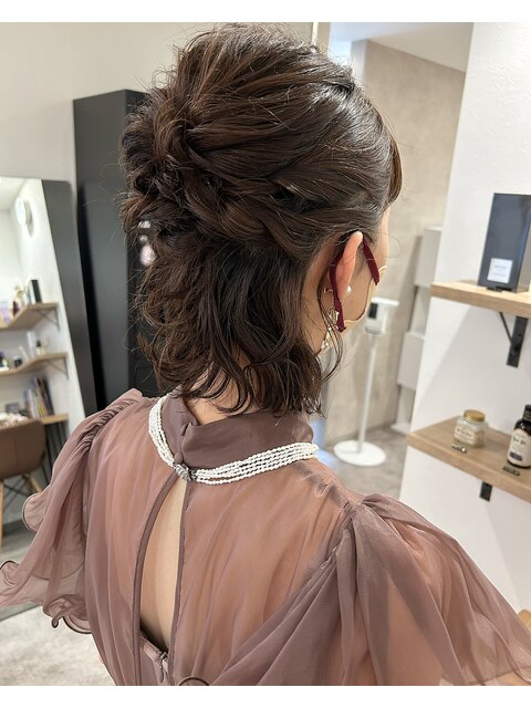 結婚式 ヘアアレンジ ハーフアップ