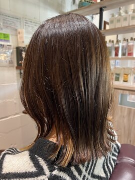 チアー ヘアリラクゼーション(cheer HAIRRELAXATION) ぱつっとミディアムボブ＋インナーカラー
