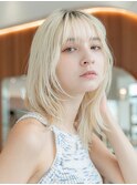 20代30代大人かわいい前髪パーマ韓国風小顔くびれレイヤー