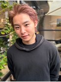 pink ash/メンズショート ピンクアッシュ アップバング